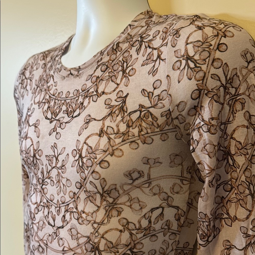 BCBGMaxAzria Light Pink and Brown Patterned Blouse - Picture 3 of 10